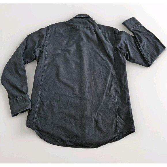 Hugo Boss Shirt Mens 15 1/2 Black LS Button Up Two Ply Cotton Rounded Hem Twill - Picture 14 of 16